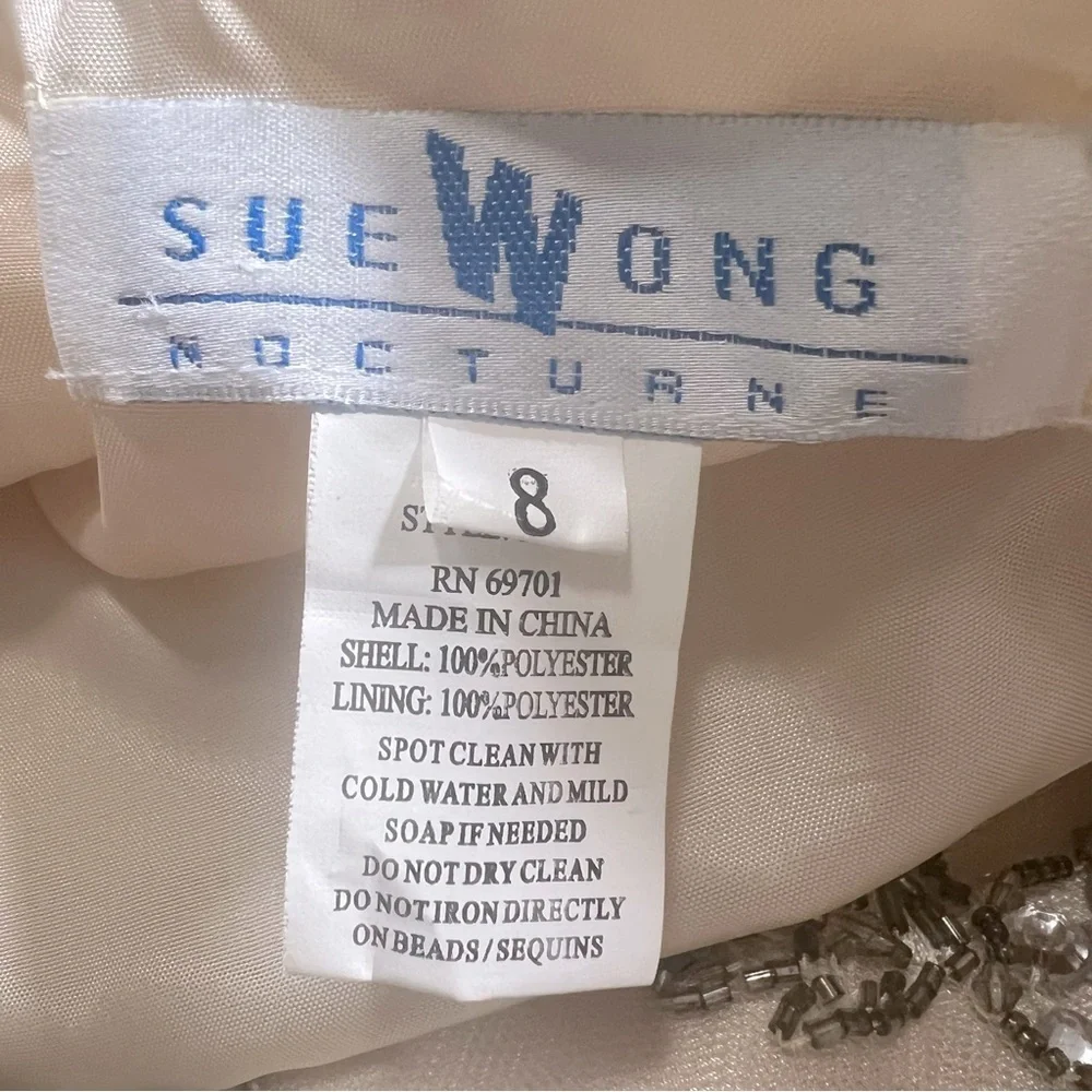 Sue Wong Nocturne Old Hollywood Coquette Fit & Flare Tulle Beaded Midi Dress 8 - Picture 14 of 14